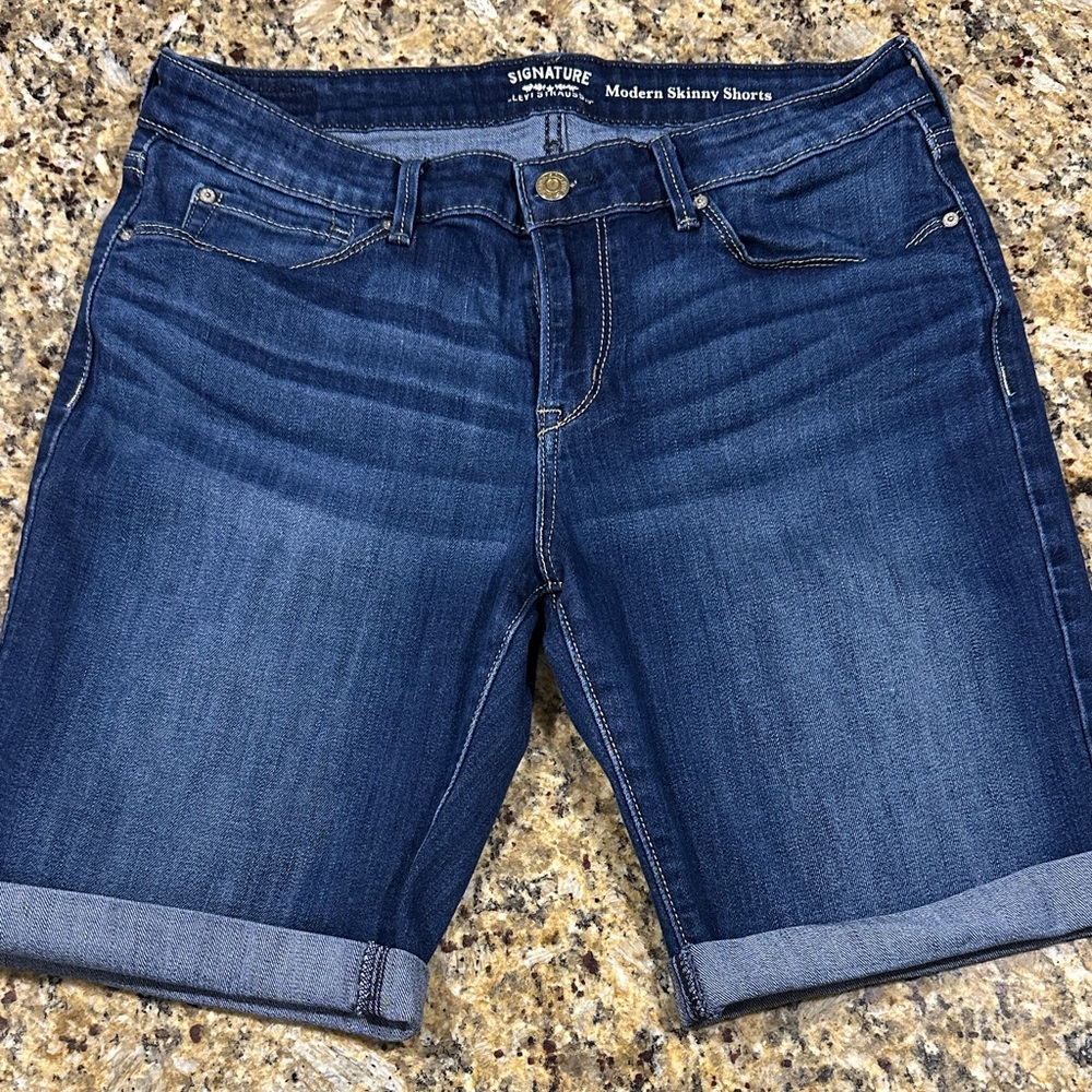 Signature by Levi’s Dark Blue Denim Shorts